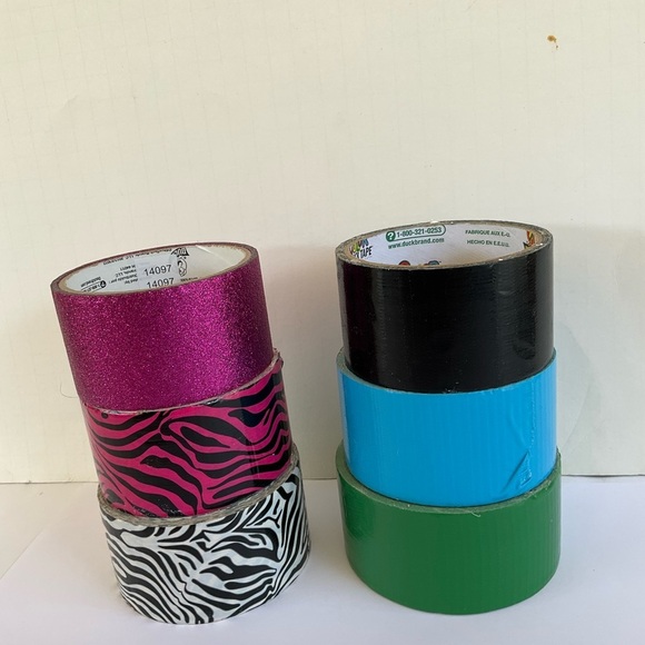 Duck Tape Duct Tape Bundle 6 Rolls New Used Animal Print Green Sky Blue … - Picture 12 of 13